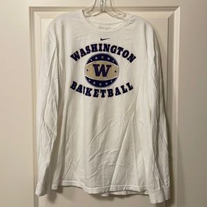 Nike Washington Huskies basketball long sleeve white shirt. Size Large